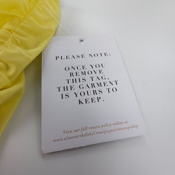 NWT Alamour Resort Eva Matching Set Yellow Romantic Puff Sleeve Coquette Lolita - Picture 13 of 14